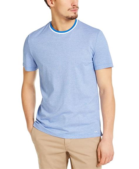 navy michael kors birdseye tipped short sleeve crewneck shirt|Michael Kors Short sleeve t.